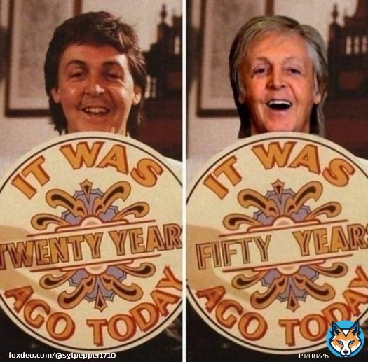 #PaulMcCartney celebrating the 20th anniversary of Sgt Pepper, 1987 VS #PaulMcCartney celebrating the 50th anniversary of Sgt Pepper, 2017 #TheBeatles