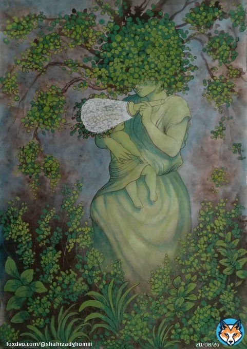 New drop  Title: Stay green  Technique: acrylic painting on paper  5/6 listed for  4 #tezos  #NFTCommmunity #nftsale  Link in comment
