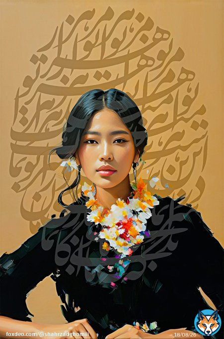 Faces Collection  Hope  3/5 Tnx dear @BehzadMehrvarz For collecting   on @objktcom     #faezeostad #nft #nftart #NFTshills #NFTMarketplace  #tezos  #NFTCommuntiy #mixedmedia #NFT_Shill #digitalart #ai #calligraphy #tezosart #DDclubShow more