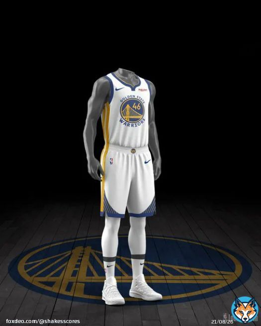 Uniforms for Golden State Warriors vs Charlotte Hornets at 4:00 PM.   #DubNation #AllFly