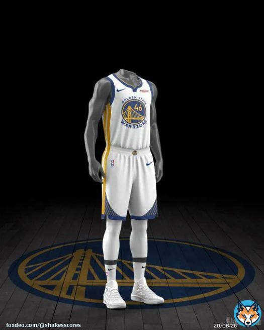 Uniforms for Golden State Warriors vs Charlotte Hornets at 4:00 PM.   #DubNation #AllFly