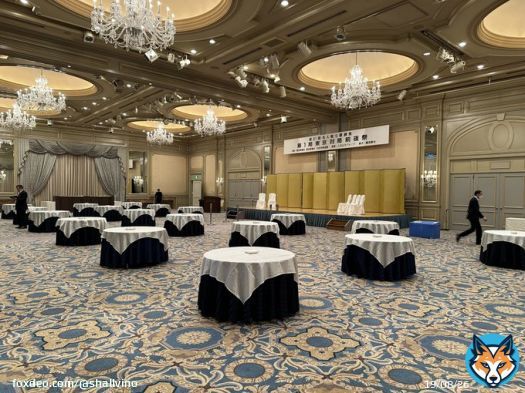 この広い会場で前夜祭をするのも4年ぶりです。 #名人戦 #ホテル椿山荘東京