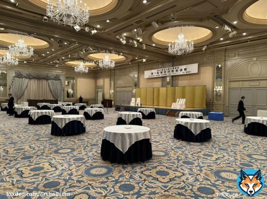 この広い会場で前夜祭をするのも4年ぶりです。 #名人戦 #ホテル椿山荘東京