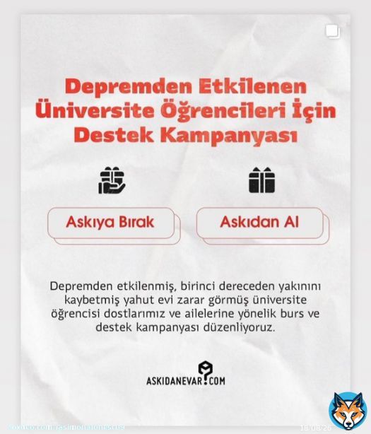 Demet IG  'Support campaign for university students affected by the earthquake' #Demet&Ouml;zdemir #deprem