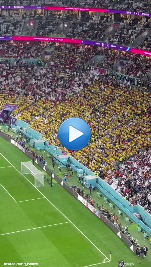 Ecuador is leading Qatar 2-0 in the first game of the 2022 FIFA World Cup   Ecuadorian fans are chanting 'Queremos Cerveza', which translates to 'We want beer'  (via @nexta_tv)