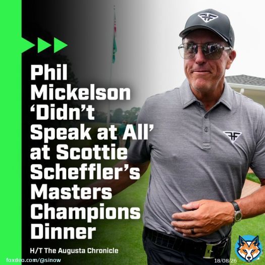 According to attendees of the exclusive dinner at Augusta National, three-time Masters champion Phil Mickelson largely kept to himself and did not utter a word throughout the evening