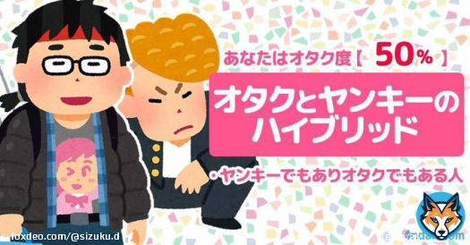 #あなたはオタクかヤンキーか  ハイブリッドでした