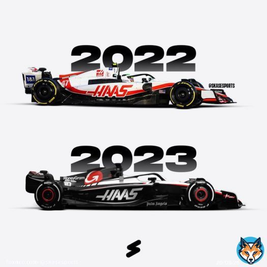 2022 vs 2023 Haas livery Which one do you prefer? #Haas #HaasF1 #F1 #F12023