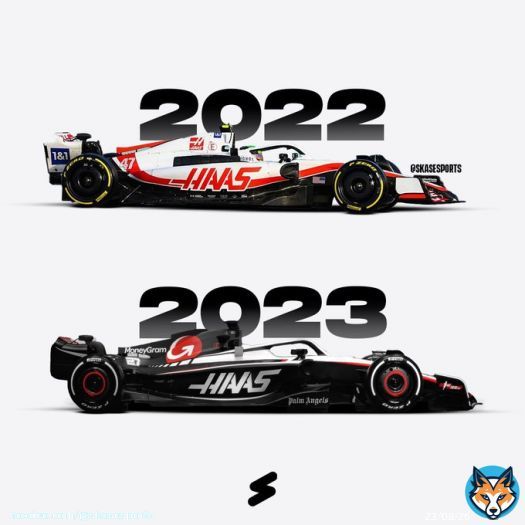 2022 vs 2023 Haas livery Which one do you prefer? #Haas #HaasF1 #F1 #F12023