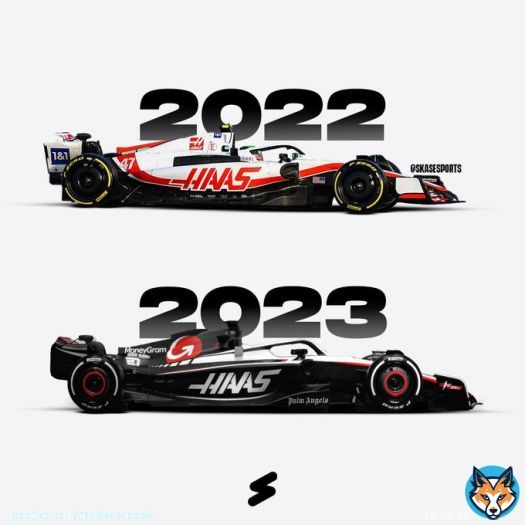 2022 vs 2023 Haas livery Which one do you prefer? #Haas #HaasF1 #F1 #F12023