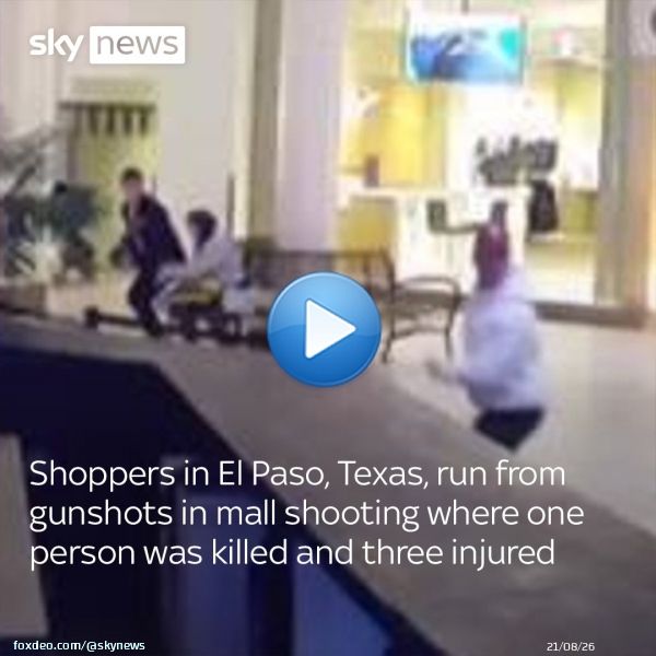Police say one person is in custody after a mall shooting in El Paso, Texas. This video shows shoppers running from gunshots, followed by armed police moving through the mall  More here: