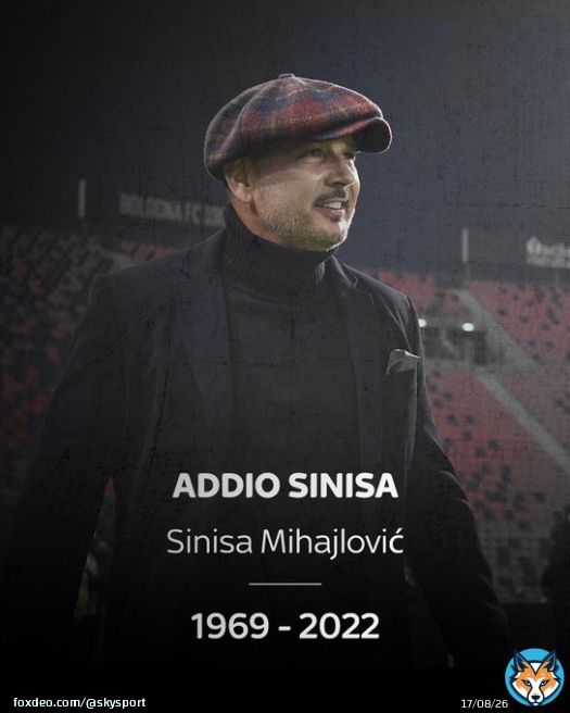 All'et&agrave; di 53 anni ci lascia Sinisa Mihajlovic   #SkySport #SinisaMihajlovic #Mihajlovic