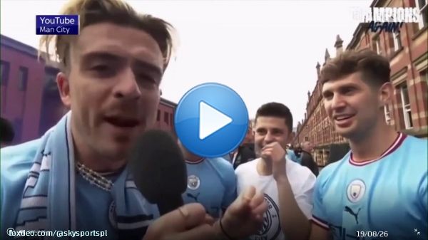 Throwback to Jack Grealish stealing the show at Man City's parade last year