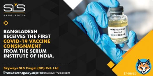 Bangladesh receives the first phase of the Oxford-AstraZeneca COVID-19 vaccine from the Serum Institute of India, the world's largest vaccine manufacturer.  #MovingWithYou #SkywaysBangladesh #SkywaysLogistics #VaccineUpdates #CovidVaccineUpdates