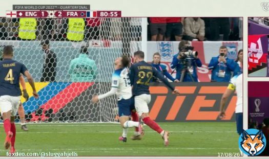 Clear penalty on Theo Hernandez.   Laughable #ENGFRA