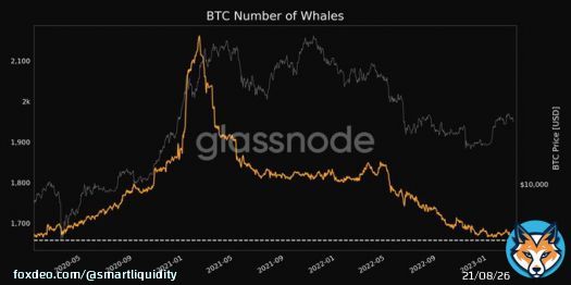 Amount #Bitcoin wallets (with a balance > 1000 #BTC) continues to fall over the past weeks, the value has decreased from 2000 to 1658 addresses (three-year minimum).  Gents decides to sell without waiting for new highs. Interesting actions, given that halving is very soon