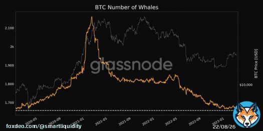 Amount #Bitcoin wallets (with a balance > 1000 #BTC) continues to fall over the past weeks, the value has decreased from 2000 to 1658 addresses (three-year minimum).  Gents decides to sell without waiting for new highs. Interesting actions, given that halving is very soon