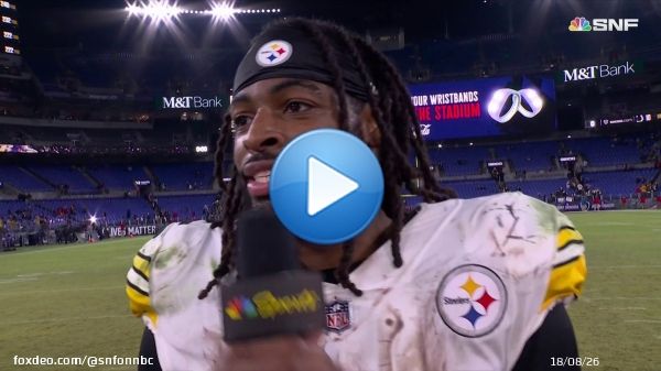 Najee Harris had to shoutout some teammates after this HUGE win.  #HereWeGo