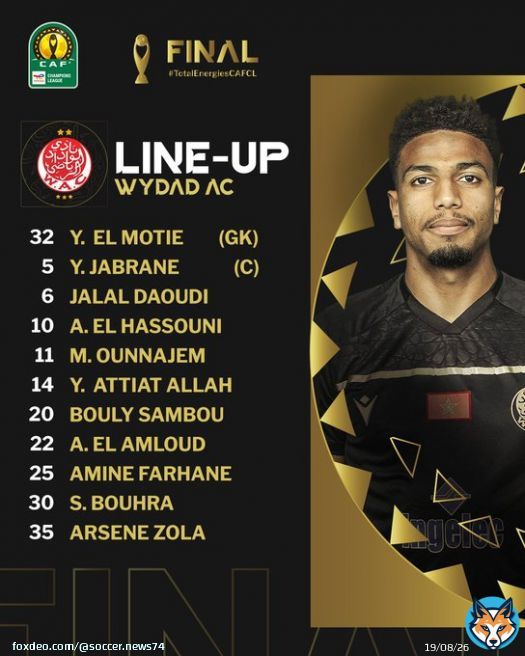 Remember the names   The starting XI of @WACofficiel and @AlAhly. Who&rsquo;ll write history today?   #TotalEnergiesCAFCL #WACASC #CAFCHAMPIONSLEAGUEFINAL  #CAFCLFINAL