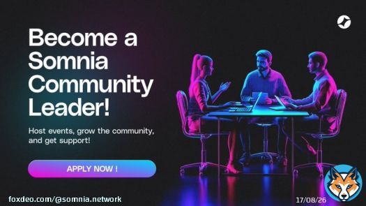 Are you part of the Somnia community? Want to take it to the next level?    Become a Somnia Community Leader and bring Somnia & #Web3 to your city! Host meetups, game nights, or dev talks while growing the ecosystem and connecting with builders, gamers,Show more