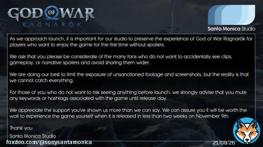 A message from the team.