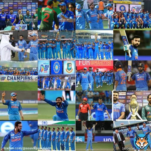 Memories of Asia Cup 2018 in Dubai! India beat Pakistan twice, beat Bangladesh twice including the finals, drew vs Afghanistan, won vs Hong Kong!   Star performers:- Captain Rohit Sharma - 53*(39)& 111 vs  -  83 & 48(finals) vs  Bhuvi, Bumrah, Chahal's lethal bowling