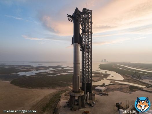 The Starship team is go for prop load. Now targeting 8:20 a.m. CT&rarr;