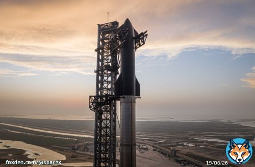 More pics of fully stacked Starship ahead of its first flight test from Starbase &rarr;