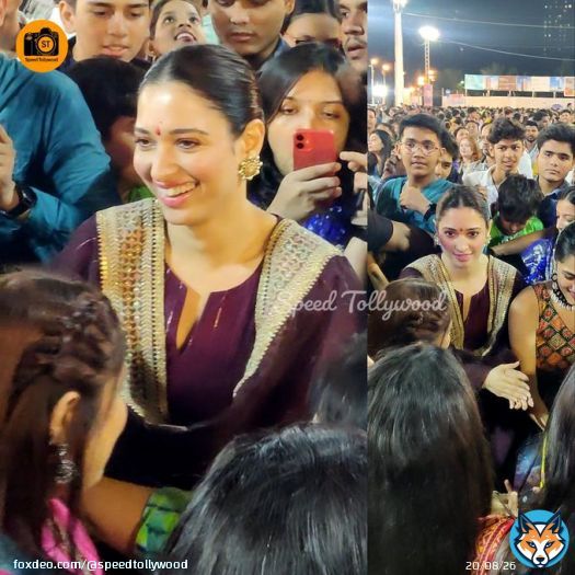 #TamannaahBhatia playing garba at garba festival in thane !