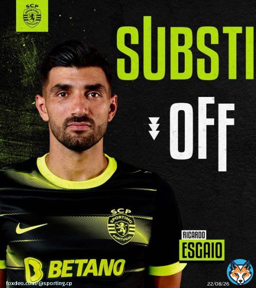 75' Nova altera&ccedil;&atilde;o na nossa equipa    Ricardo Esgaio   Jovane Cabral  #RAFCSCP | 0-0 | #LigaPortugal #DiaDeSporting