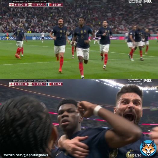 FRANCE GOES UP 1-0 ON ENGLAND   #FIFAWorldCup