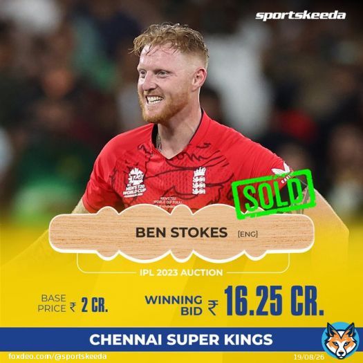 BEN STOKES BECOMES THE JOINT-THIRD MOST EXPENSIVE BUY IN IPL HISTORY   #ipl2023 #IPLAuction #CricketTwitter #WhistlePodu
