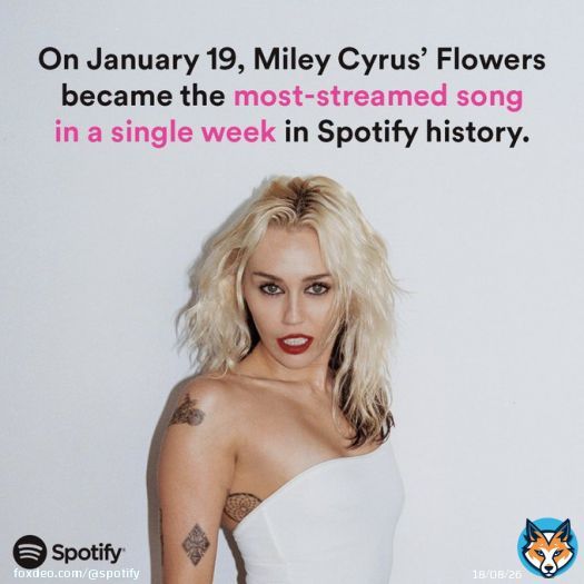 She can buy her own Flowers and break her own records  @MileyCyrus&rsquo; Flowers just became the most-streamed song in a single week in Spotify history