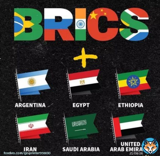 The new BRICS members will be Saudi Arabia, Argentina, the United Arab Emirates, Iran and Egypt.