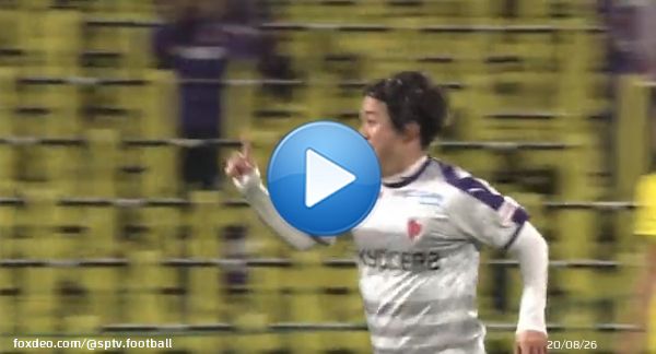 【ファーストゴール】#京都サンガFC #荒木大吾 がボールを奪い最後は #大前元紀 の美麗シュート \ud83d\udfe3 \u2728  #ルヴァンカップ \ud83c\udfc6 グループステージ第 6️⃣節   \ud83c\udd9a柏&times;京都  \ud83d\udcfaJ SPORTS4／スカチャン7  この試合のご視聴はこちらから \ud83d\udc47   @REYSOL_Official @sangafc