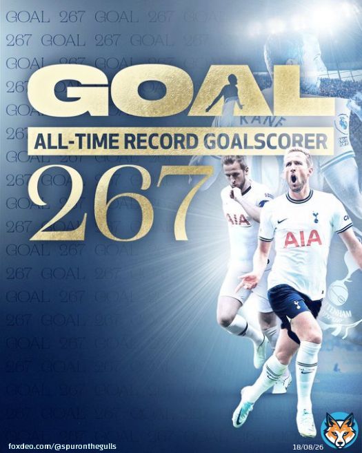 An amazing achievement, Harry (267) @HKane  All-time record goalscorer, all-time legend, one of our own  @SpursOfficial #Proud  #HarryKane #OneOfOurOwn #COYS #THFC #LEGEND #Spurs