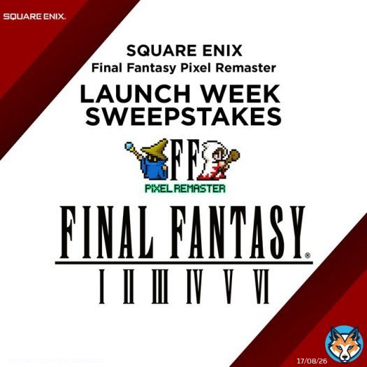 Celebrate the upcoming launch of @FinalFantasy Pixel Remaster on PlayStation 4 and Nintendo Switch with our sweepstakes! Starting today until April 20, you will have a chance to win a digital game code.  For full terms and conditions, head to the lin