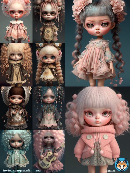 Dolls don't grow up, but the memories we had with them remain. Collection Tiny dolls Items:10 Price: 3 MATIC Link opensea   #NFT #nfts #NFTAirdrop #NFTCollection #OpenSeaNFT #Openseanfts #collector #nftcollector #Girlfights