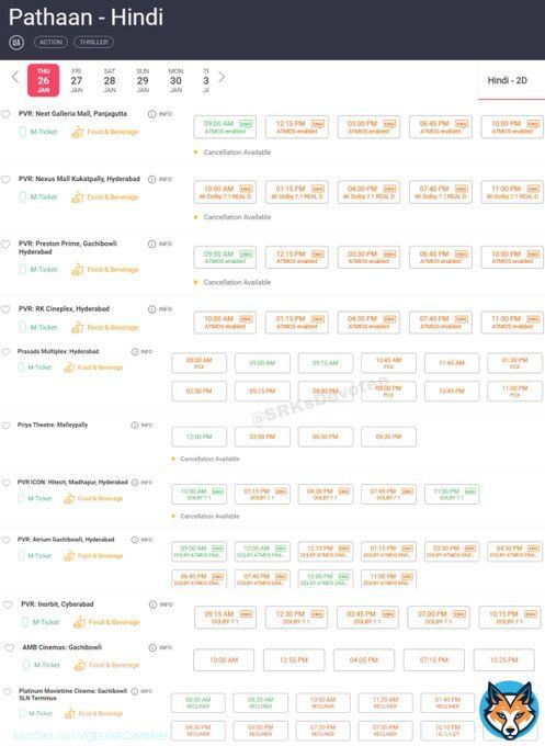 PATHAAN ADVANCE OPEN With a Bang    All the theatres are going to be housefull within 24 hours.. Hyderabad is crazily excited for PATHAAN.  #ShahRukhKhan #PathaanAdvanceBookings