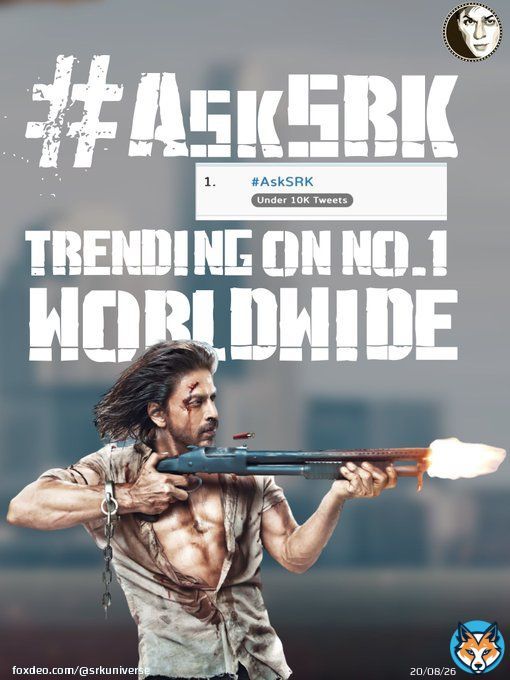 #AskSRK is already trending on the King&rsquo;s position worldwide    #4DaysForPathaan #Pathaan  #ShahRukhKhan #SRK #PathaanAdvanceBooking #DeepikaPadukone #JohnAbraham #YRF50