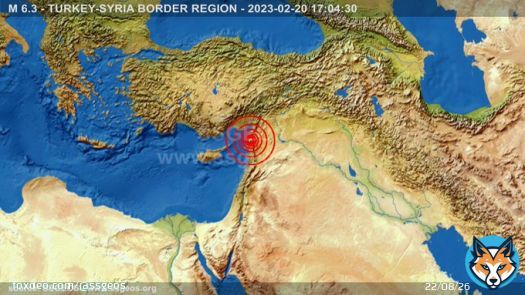 #Earthquake #deprem REVISED M 6.3 - TURKEY-SYRIA BORDER REGION - 2023-02-20 17:04:30