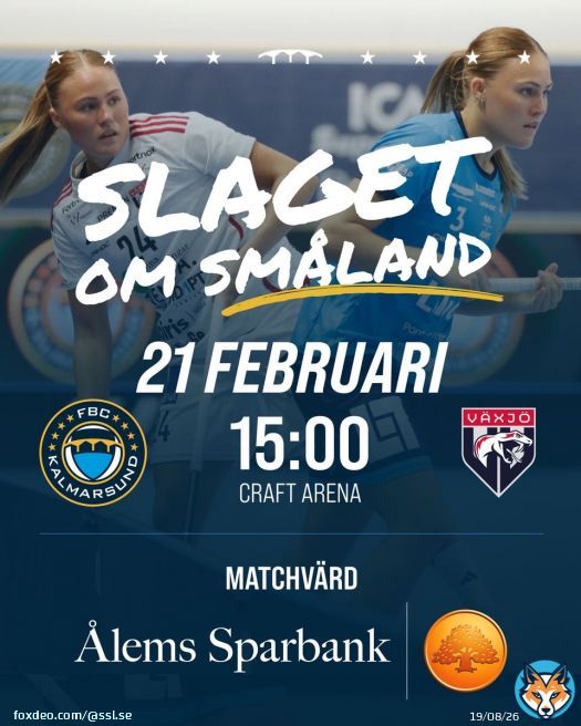 Smålandsderby i Kosta! 21 feb kl. 15:00 möter våra damer Växjö IBK i Craft Arena Matchvärd: Ålems Sparbank Fri entré + gratis buss Innebandyfest för hela familjen! Boka plats: