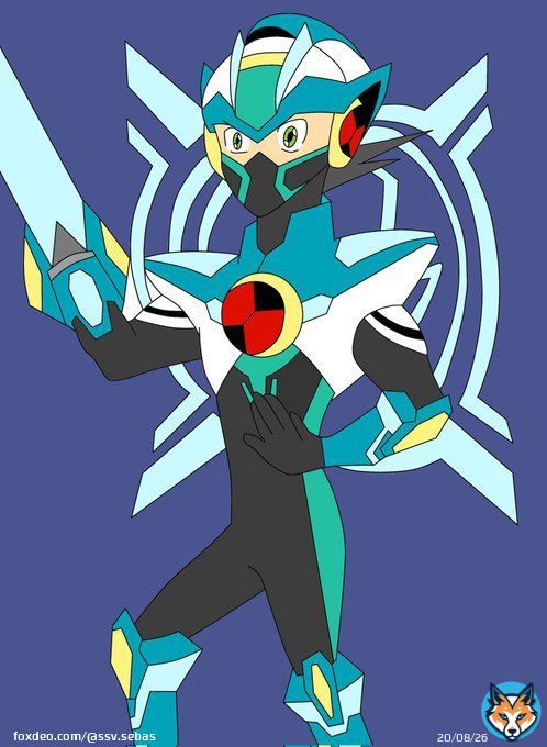 Dibujo de megaman.exe dive cross.  #megamanbattlenetwork #MegaMan #MegaManXDive