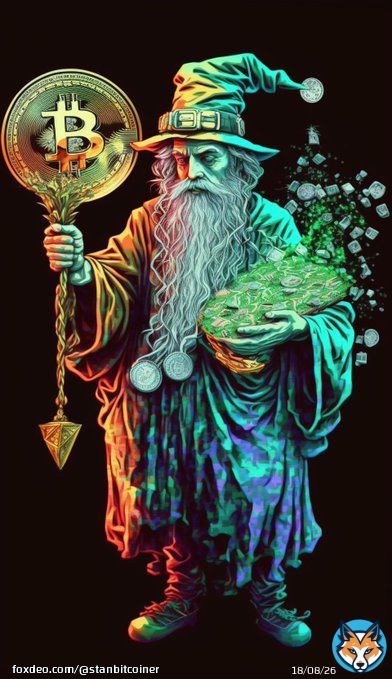 #Bitcoin's power is like that of a spell, it's decentralized and can't be quelled,' the wizard said, as he bid me farewell.  #bitcoinart #AIart #AIArtCommuity