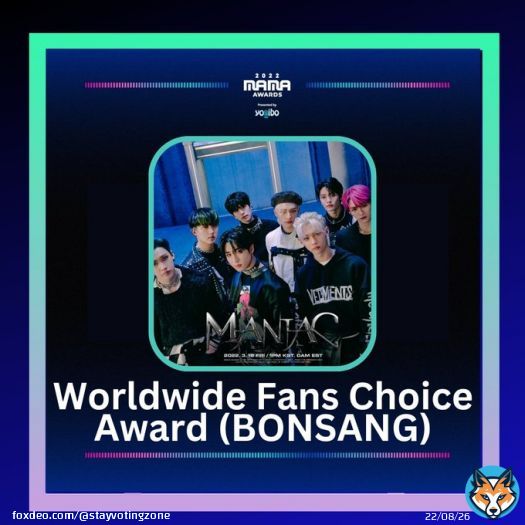 Congratulations to @Stray_Kids for winning 'Worldwide Fan's Choice' (Bonsang) and Yogibo Chill Artist at the 2022 MAMA Awards!   MANIAC ONES HAVE ARRIVED #StrayKidsAt2022MAMA #スキズMAMA大阪上陸 #스트레이키즈_2022MAMA