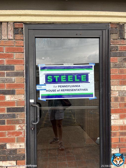 Setting up our campaign office in Cheswick today! Join us this Sunday 12-4 for our 100 days til election day celebration! 1322 Pittsburgh St. 15024. See ya there! #TeamSteele #100Days