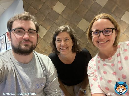 Monday AM kicked off at Panera's (of course) with Emily, Campaign Manager, Allison, Political Director and James our Field Director. #TeamSteele
