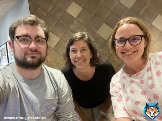 Monday AM kicked off at Panera's (of course) with Emily, Campaign Manager, Allison, Political Director and James our Field Director. #TeamSteele