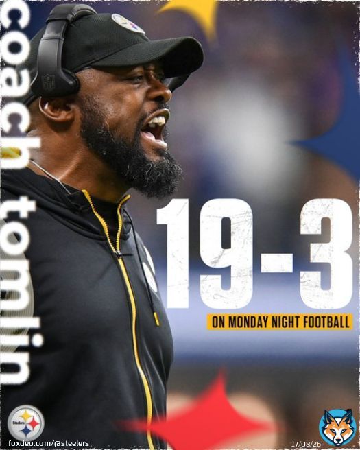 .@CoachTomlin is now 19-3 on MNF