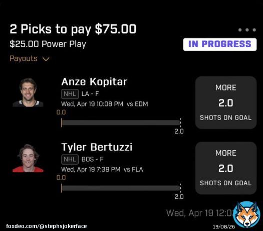TOPPROPS  Kopitar 2+SOG hit 100% L10 away vs EDM   hit 1st game vs EDM w 3 SOG/8 att on 22.7 mins; BEST position matchup  Bertuzzi 2+SOG hit 75% L20 avg 2.4 SOG  1st game vs FLO had 3 SOG/4 att on 18.7 mins  LFG @propsdotcash #GamblingTwitter #NHL #PrizePicks